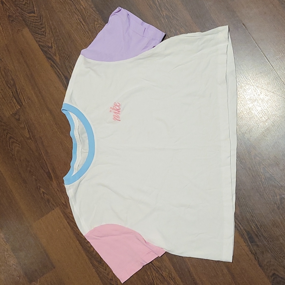 Nike White Multi-Color T-shirt Sz L